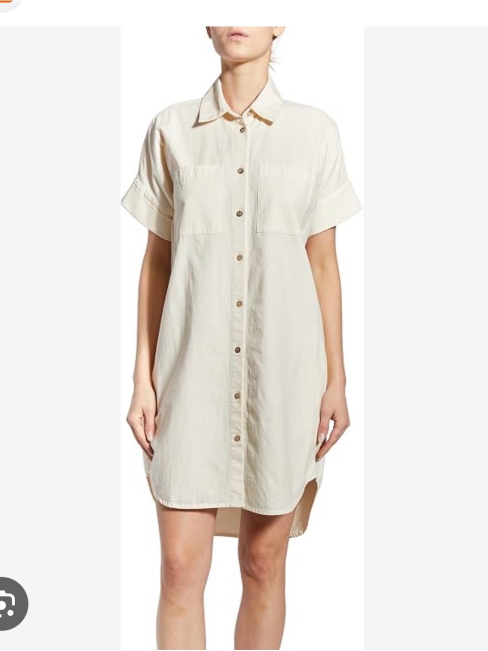 O A T New York Cream button-down shirt dress. M